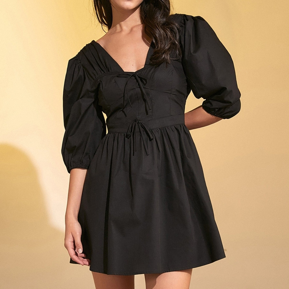 Back Backless Half Sleeve Mini Dress